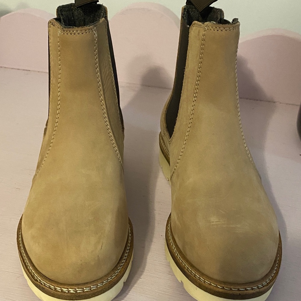 Alpine Design Tan Leather Ankle Boots, has some normal wear not noticeable